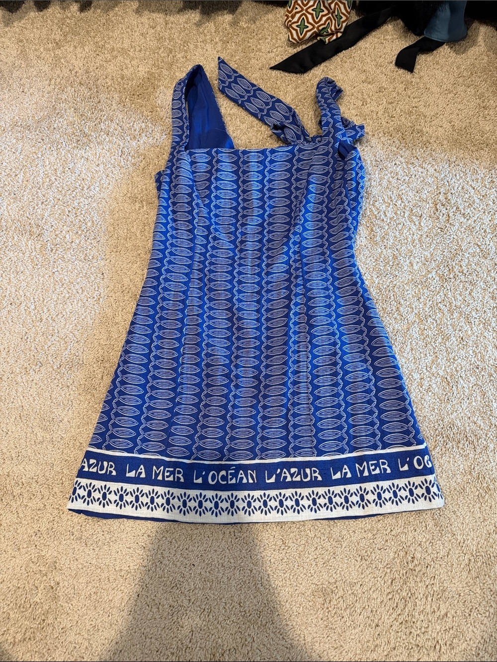H&M Blue and White Printed Sundress